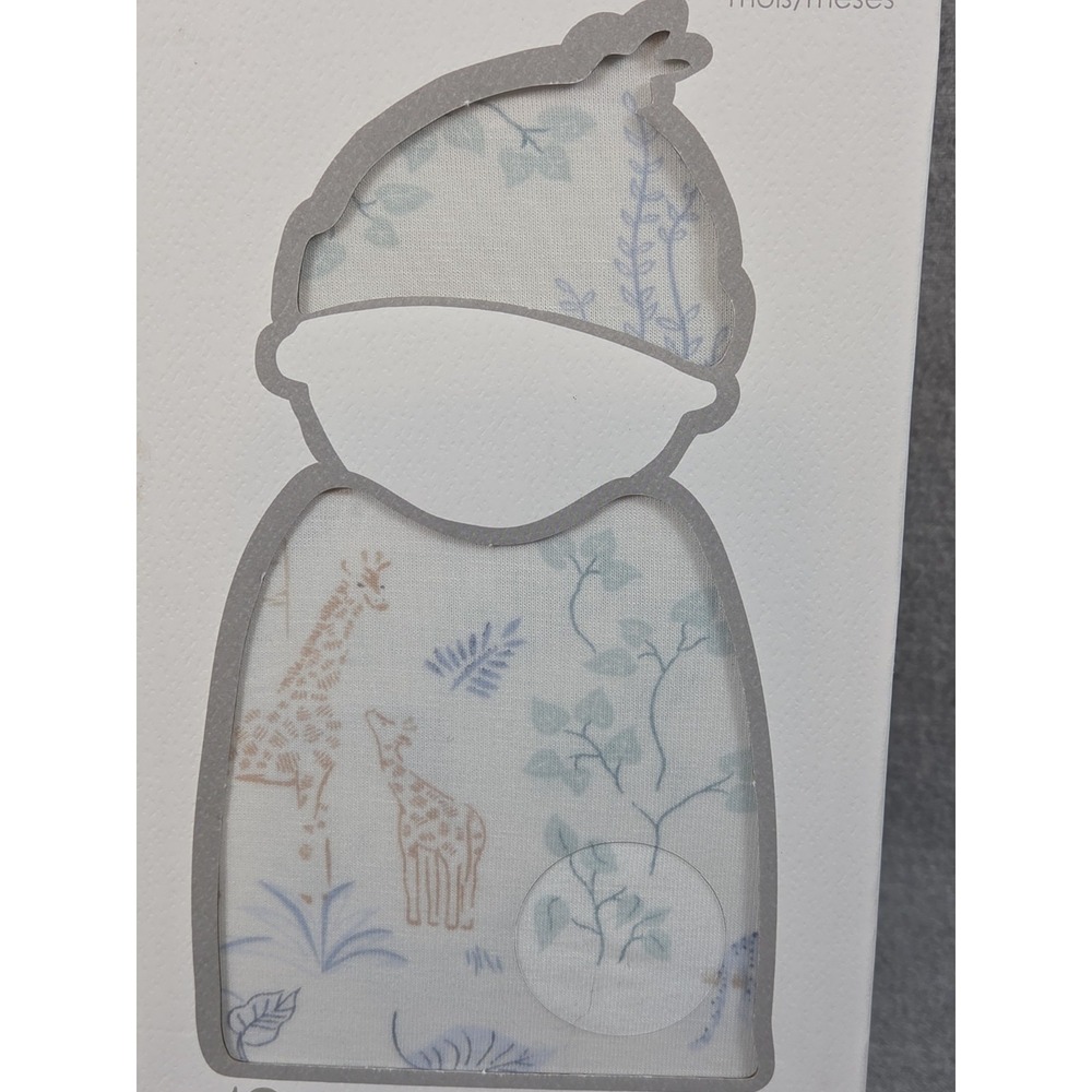 Just Born Swaddle Gift Set Baby Blanket & Hat 0-6 Months Giraffe Palm Safari NEW